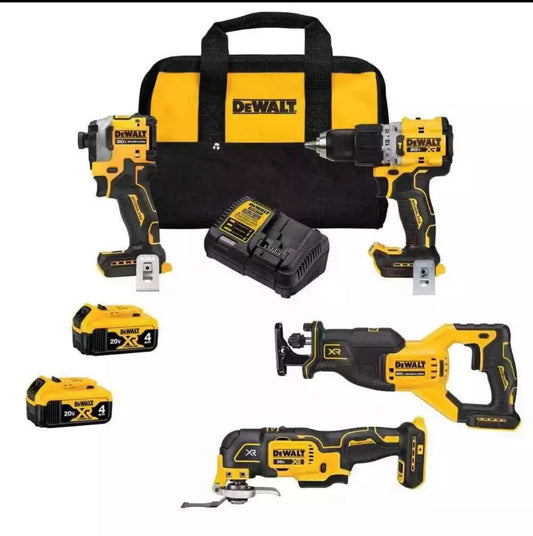 DeWALT 20-Volt Lithium-Ion Cordless 4-Tool Combo Kit (2) 4Ah Batteries DCK411Q2